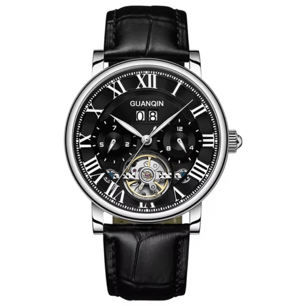 Men's Automatic Mechanical Watch - Waterproof, Luminous, Tourbillon Display, Stainless Steel Business Timepiece