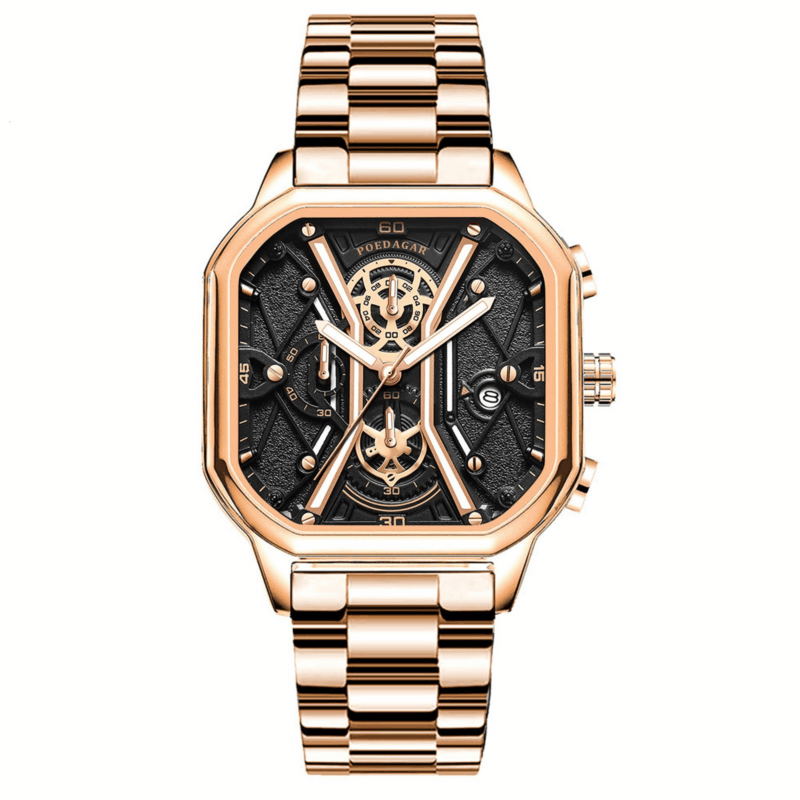 Men's Multifunctional Luminous Quartz Watch - 50M Water Resistant, Genuine Leather/Steel Strap Options (9 Style Variations) - Image 9