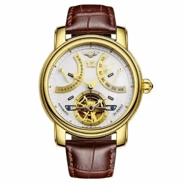 Men’s Automatic Mechanical Watch – Elegant Leather Strap | Luxury Self-Winding Timepiece